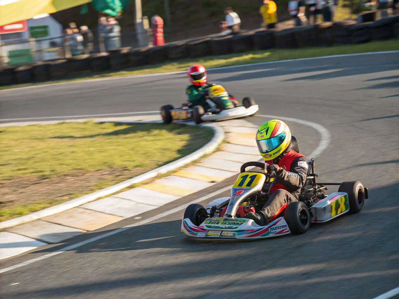 A dynamic image of young drivers participating in a go-karting event, highlighting the excitement and competitive spirit of motorsports.